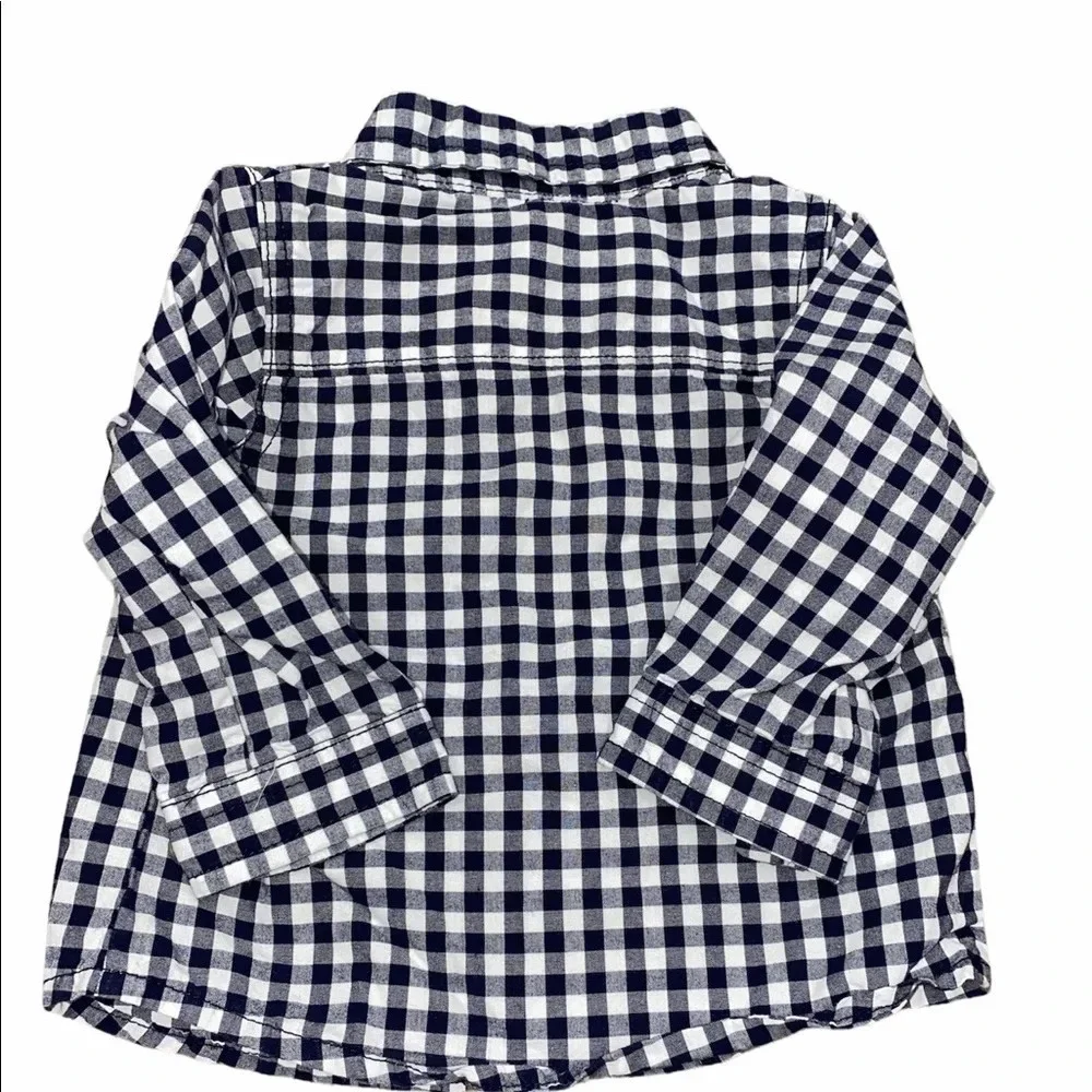 Baby B’gosh checkered plaid button down preppy shirt